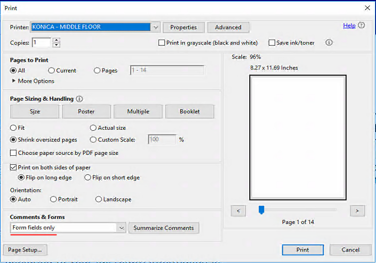 Default Comments & Forms field when printing alway... - Adobe Community ...