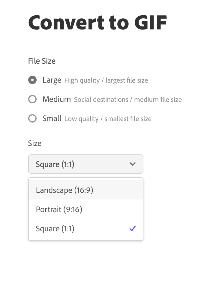 Convert to Gif is too small - Adobe Community - 13005298