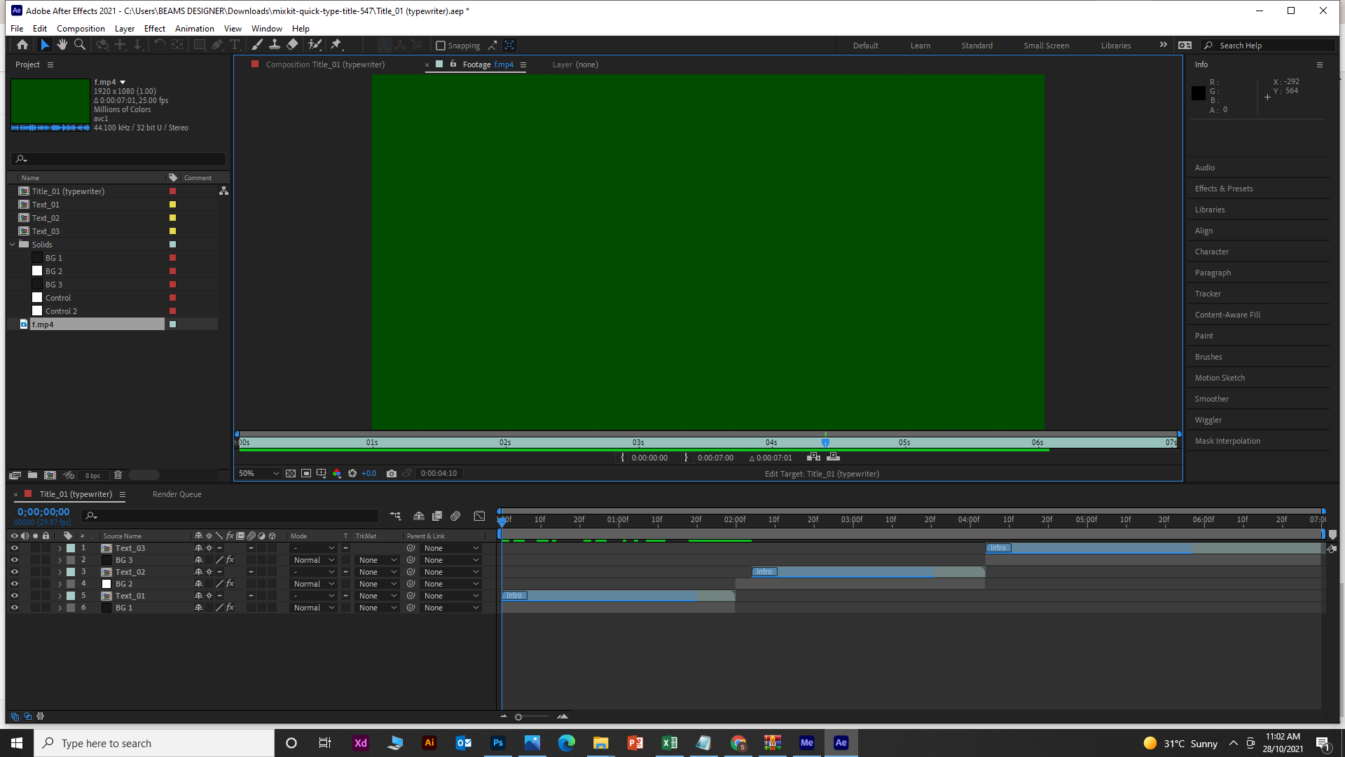 after effects green screen flickering