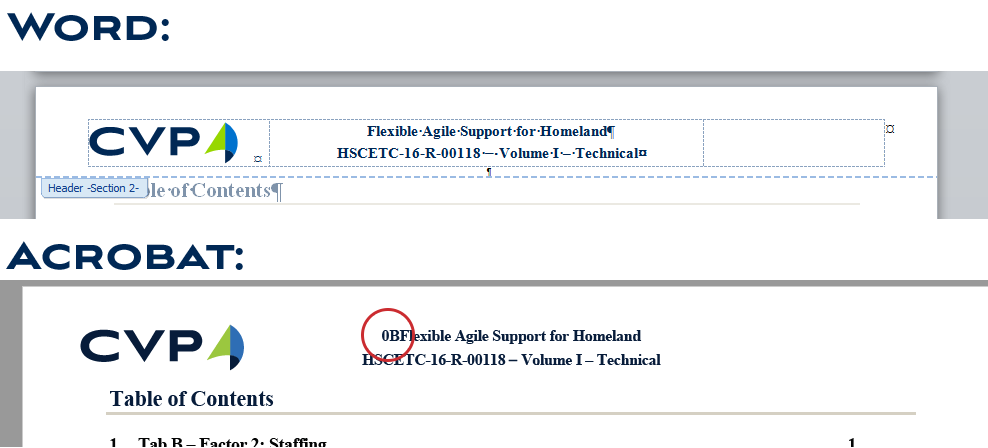 Acrobat Adding "0B" Before Header Auto-text When C... - Adobe Community ...
