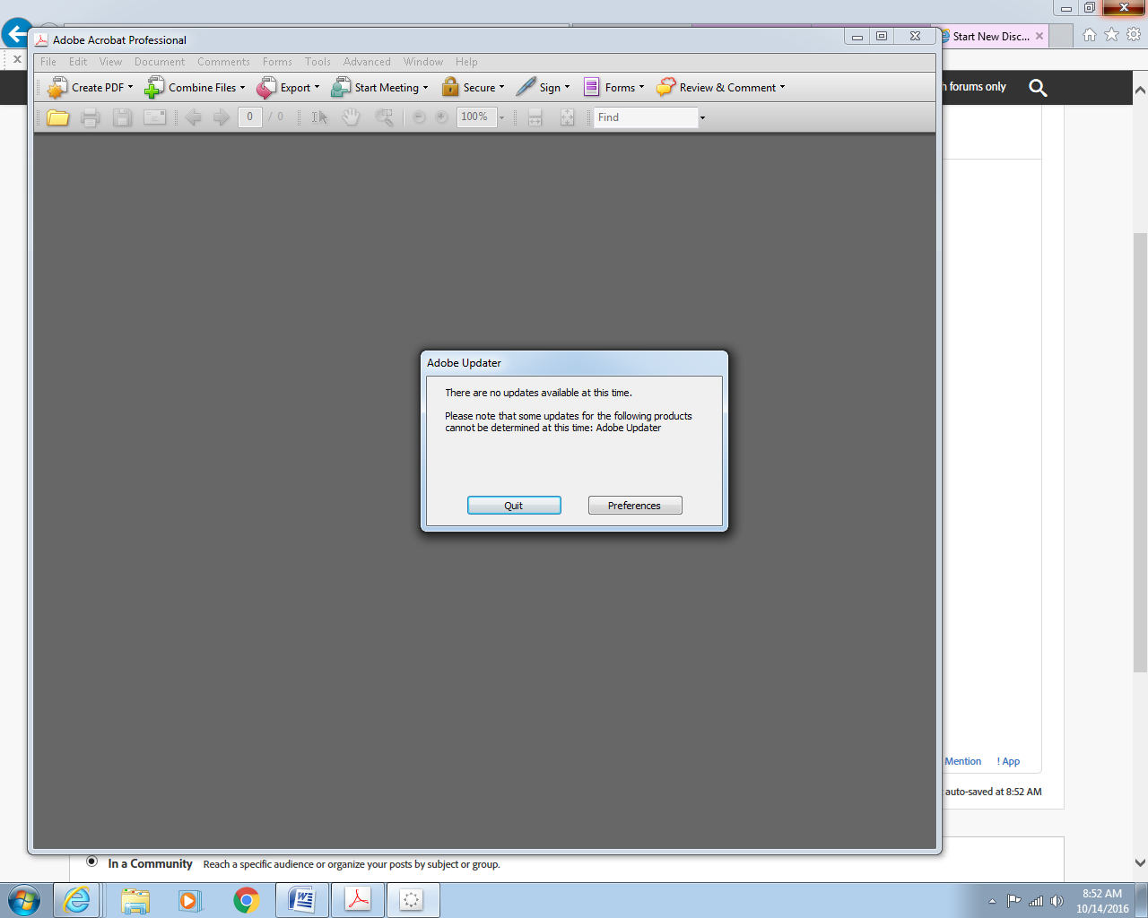 i cant download update for adobe acrobat pro x