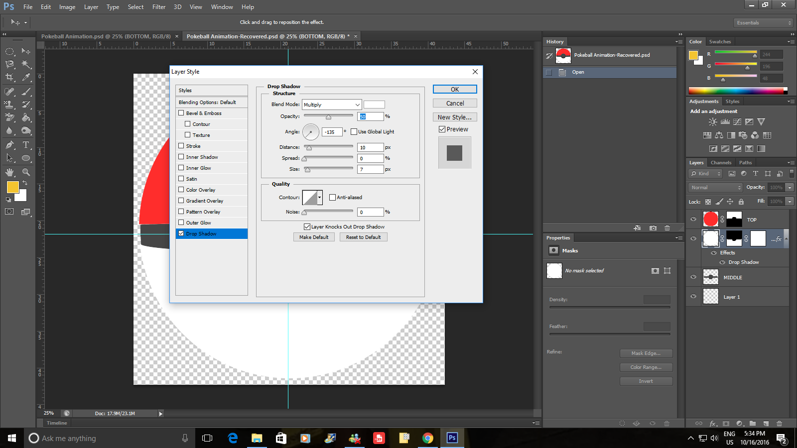 add drop shadow to layer after effects