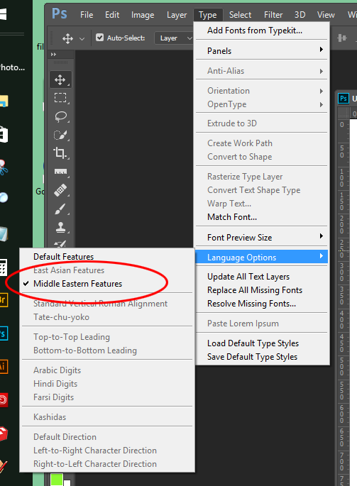 Solved Photoshop Cc 2017 Right To Left Text Direction Sup