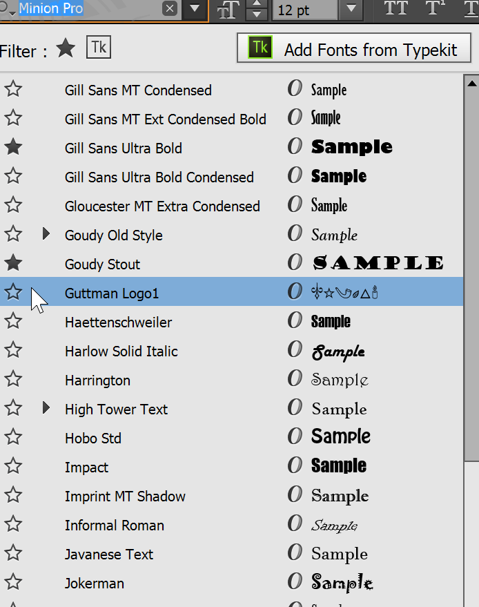 Re How To Customise Fonts In The Font Listing Men Adobe Support Community