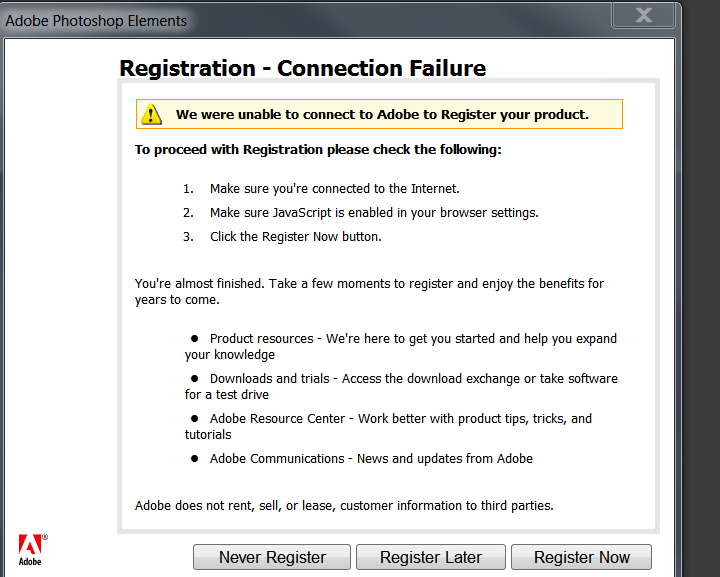 Solved How To Reregister Photoshop Elements 6 After Reins Adobe Support Community