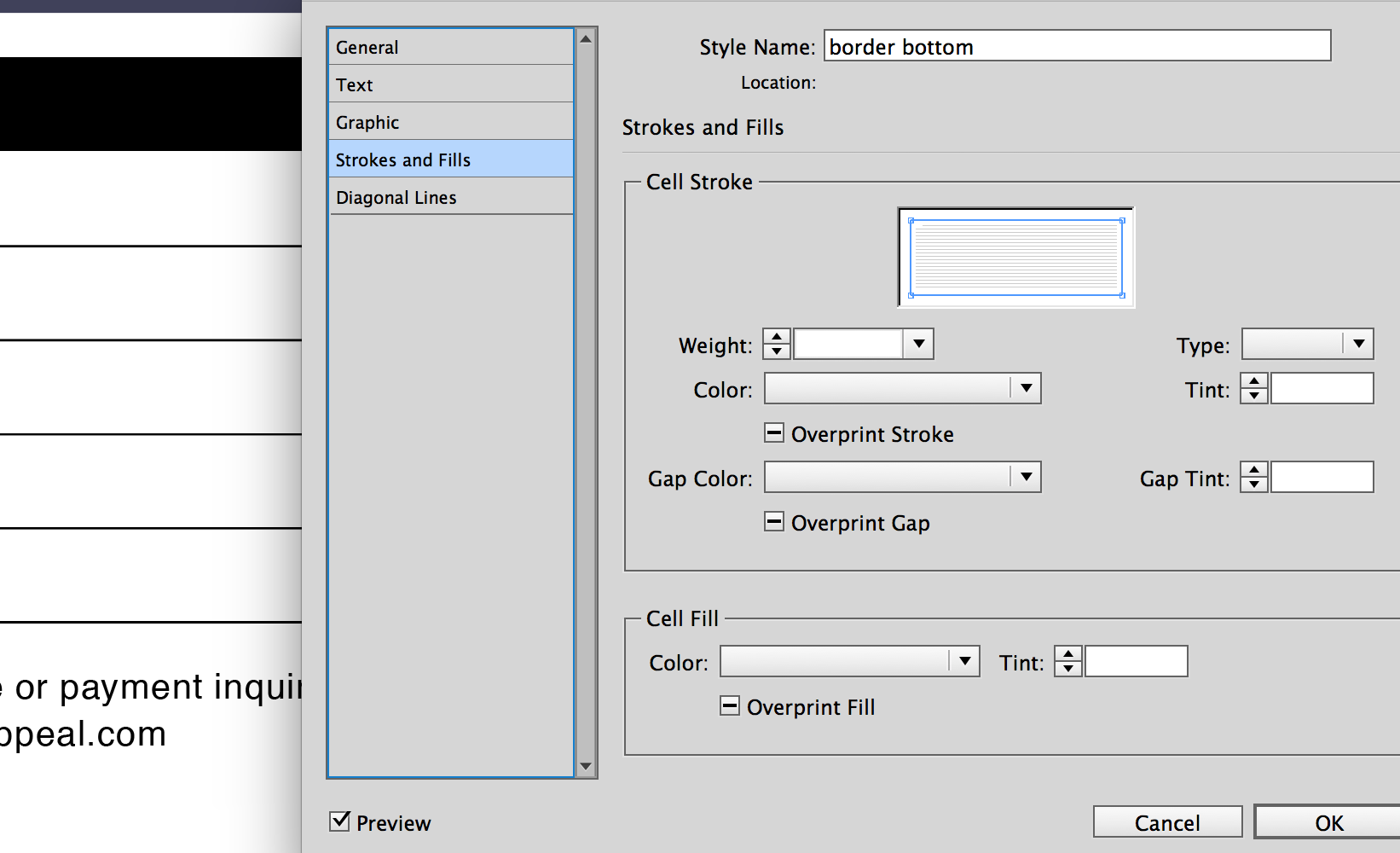 Indesign Cell Styles Don T Show Border