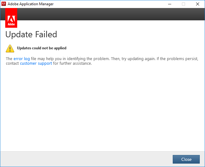 Solved Cs6 Update 13 0 1 3 For Windows 10 Failed Adobe Support Community