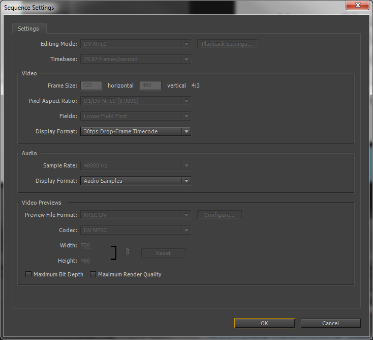 how to choose the right sequence preset adobe premiere