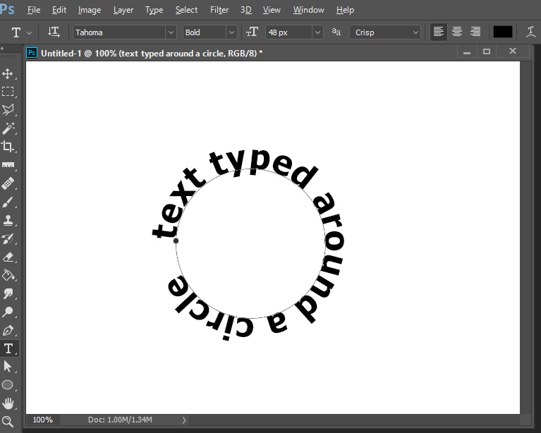type text in a circle
