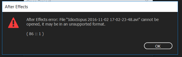 After effects error file is damaged 33 7 что делать
