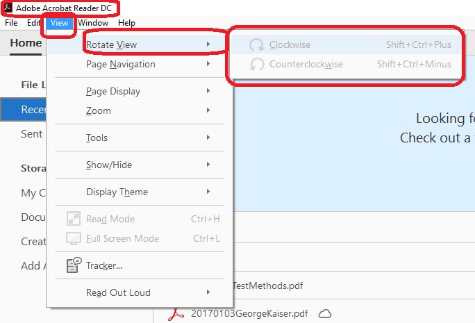 adobe pro rotate page shortcut