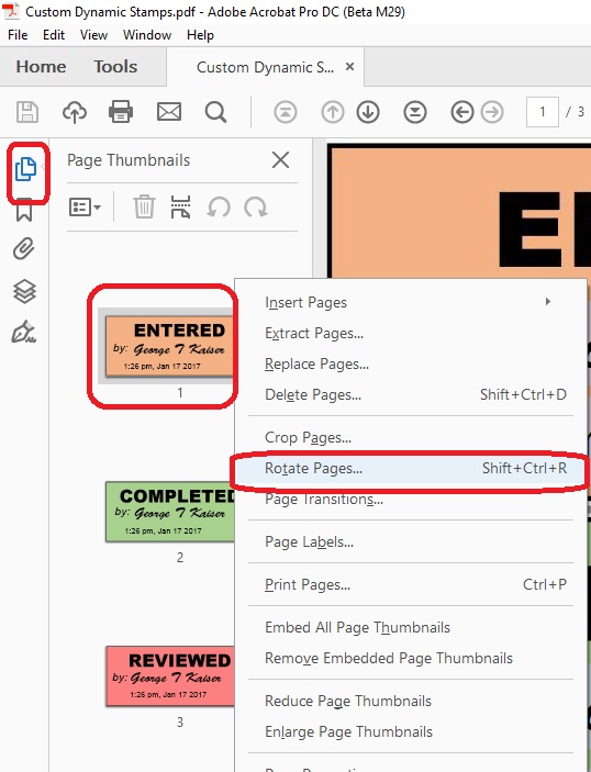 rotate pdf document in adobe reader
