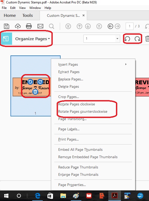 rotate pdf page and save