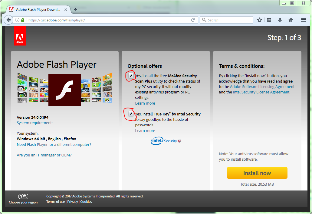 can you have both adobe flash player and javascript