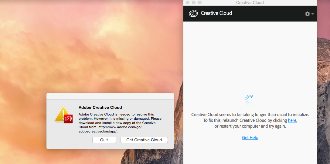 reinstalling adobe creative cloud