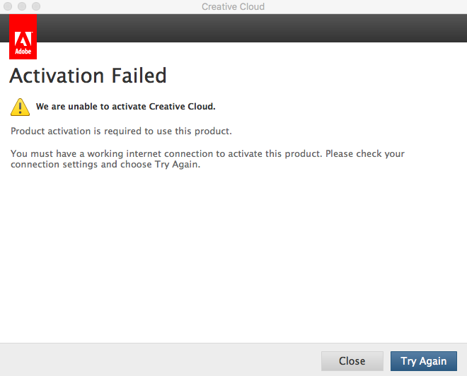 Solved: Activation Failed - Adobe Community - 8772732