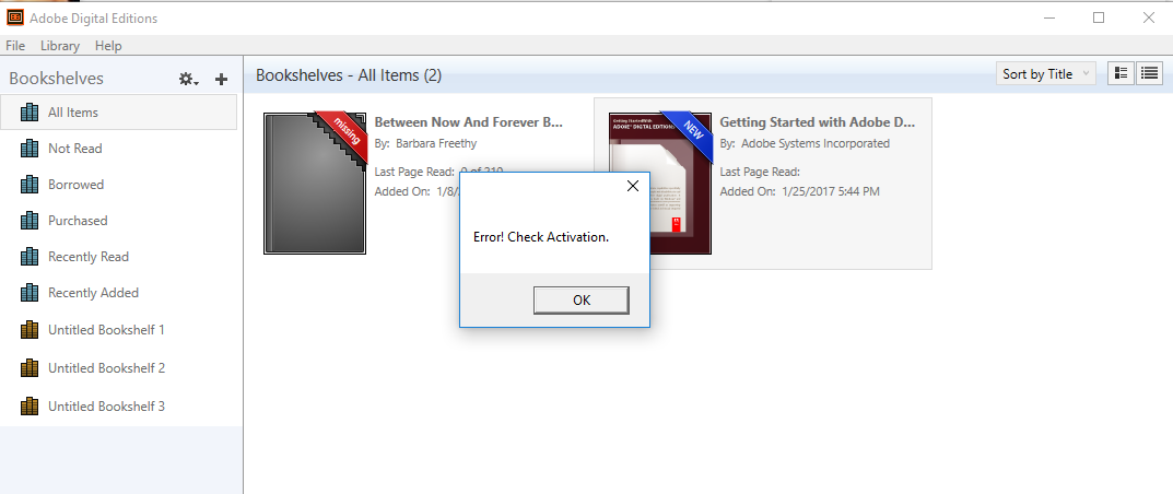 error check activation adobe digital editions español