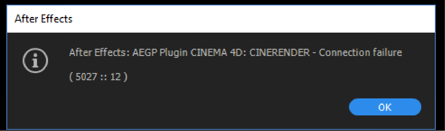 Featured image of post After Effects Error 5027 12 Cinema 4D