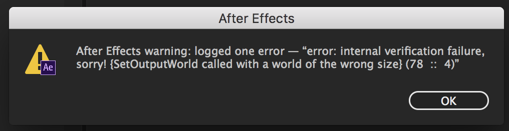 After effects error internal verification failure sorry что делать