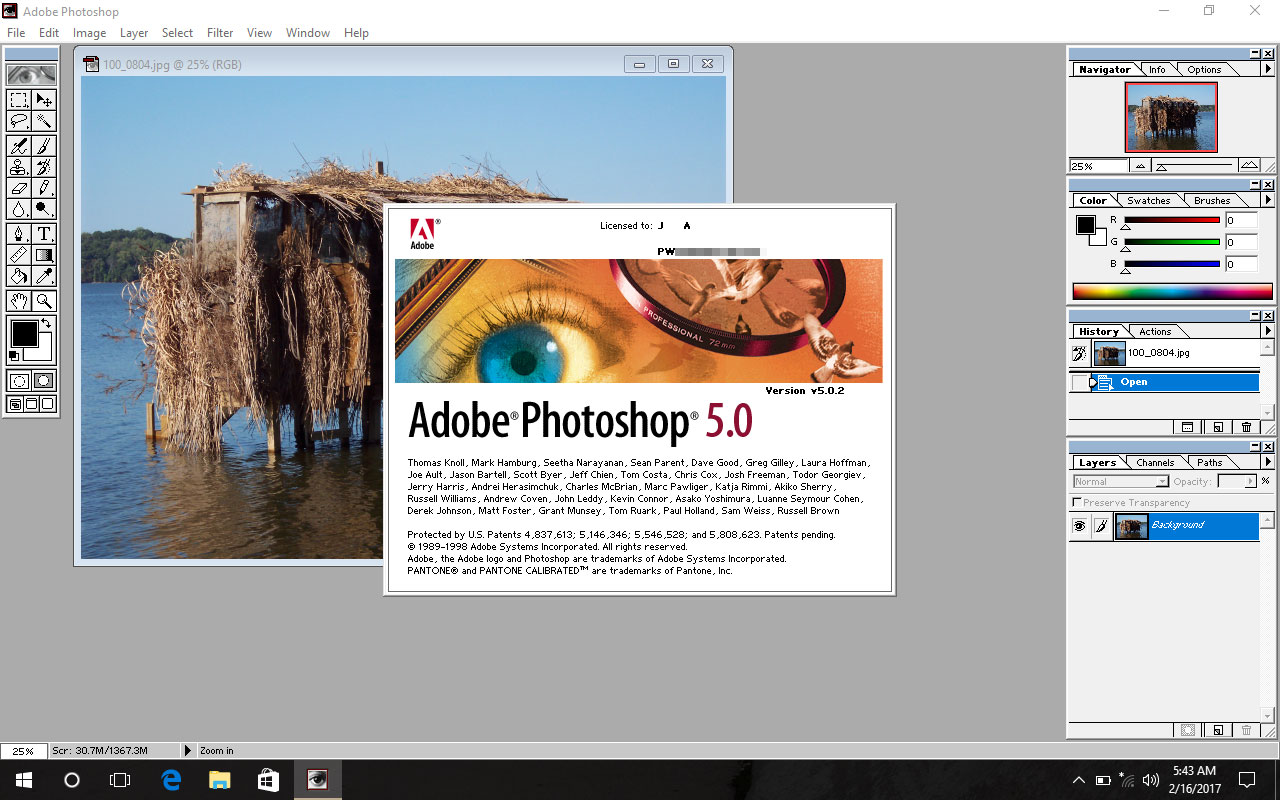 where does adobe photoshop 5.0 store pictures