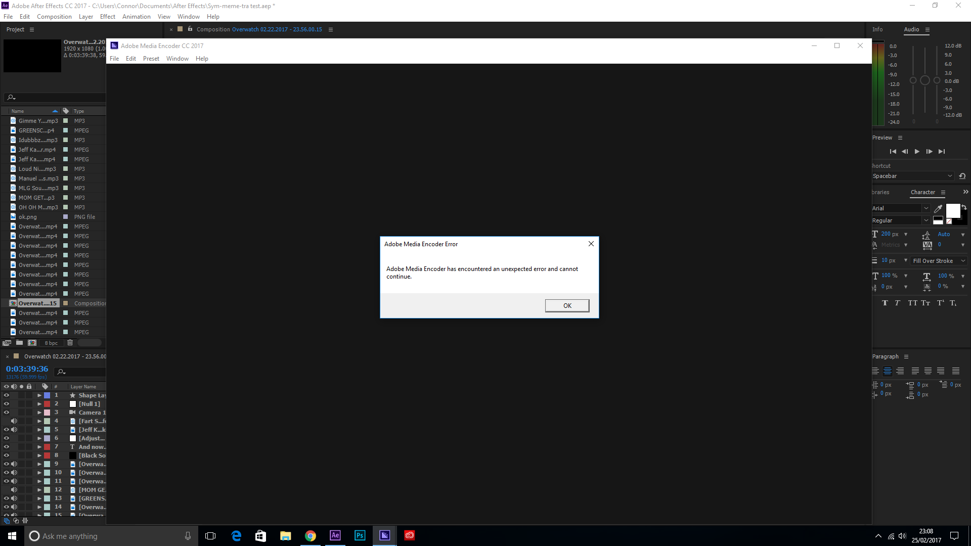 Solved: Media Encoder error message when trying to export ... - Adobe ...