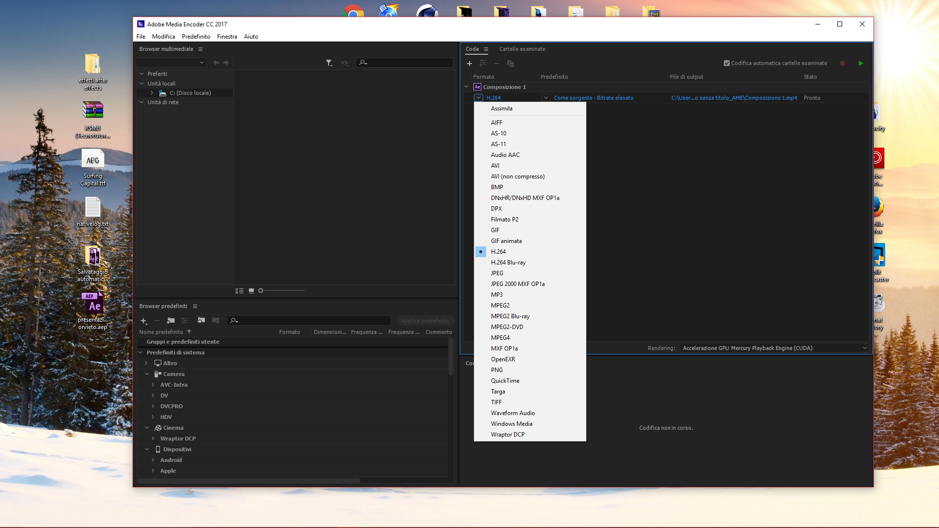 adobe media encoder cc 2018 h 265