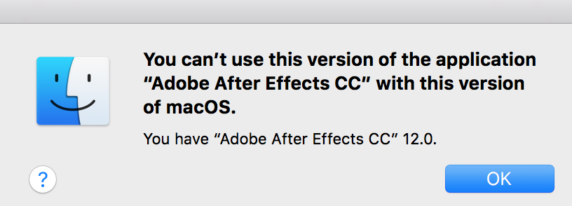 how to update adobe after effects mac os serria