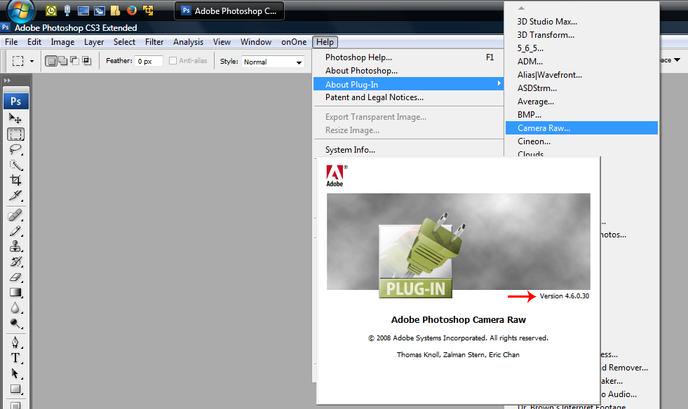 adobe photoshop cs3 raw file support