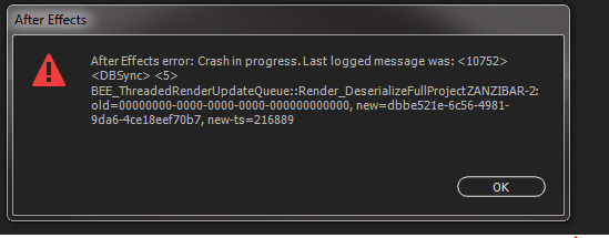 After Effects Error: Crash In Progress. - Adobe Community - 8830951