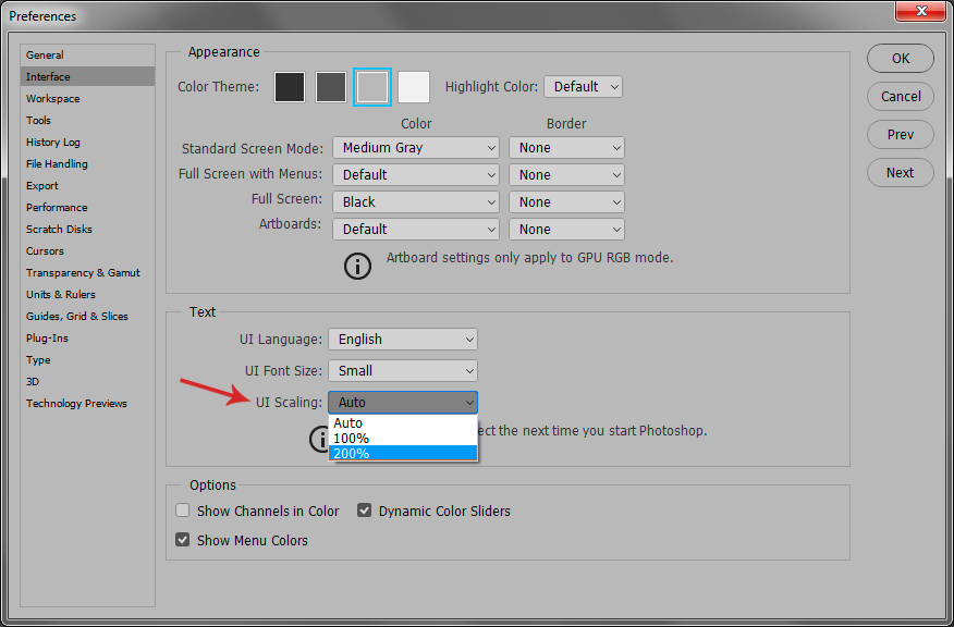 How to make photoshop icons bigger