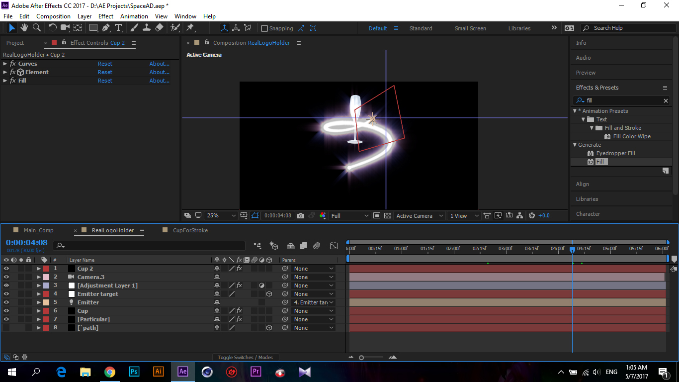 after effects trapcode particular and element 3d