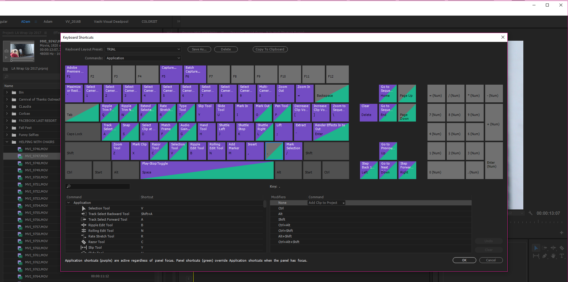 adobe premiere keyboard shortcuts