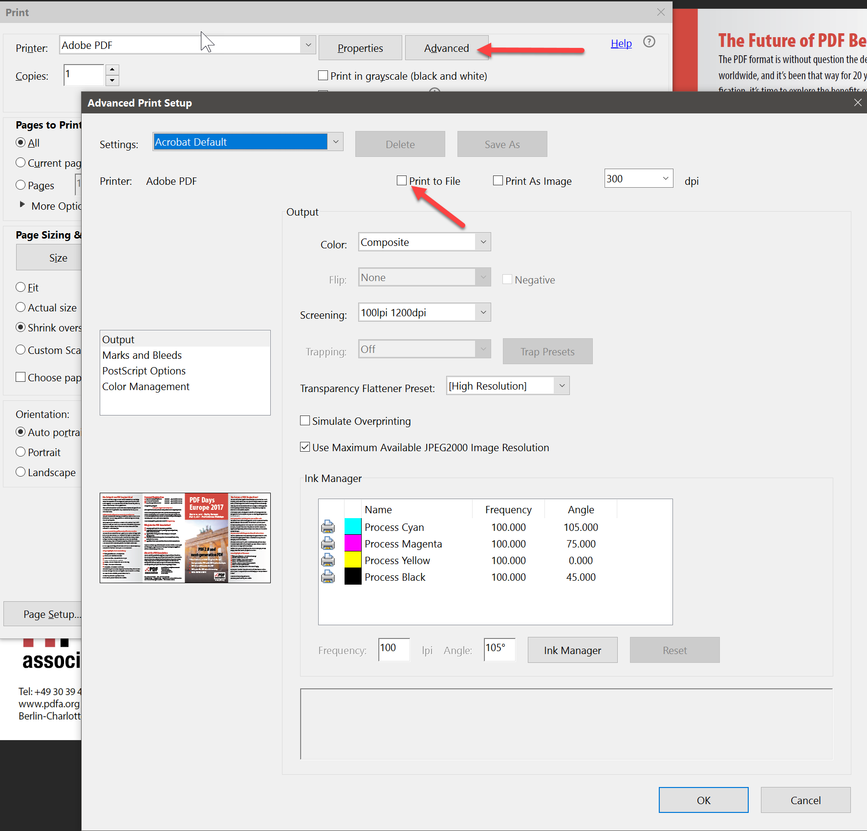 adobe pdf converter printer not working