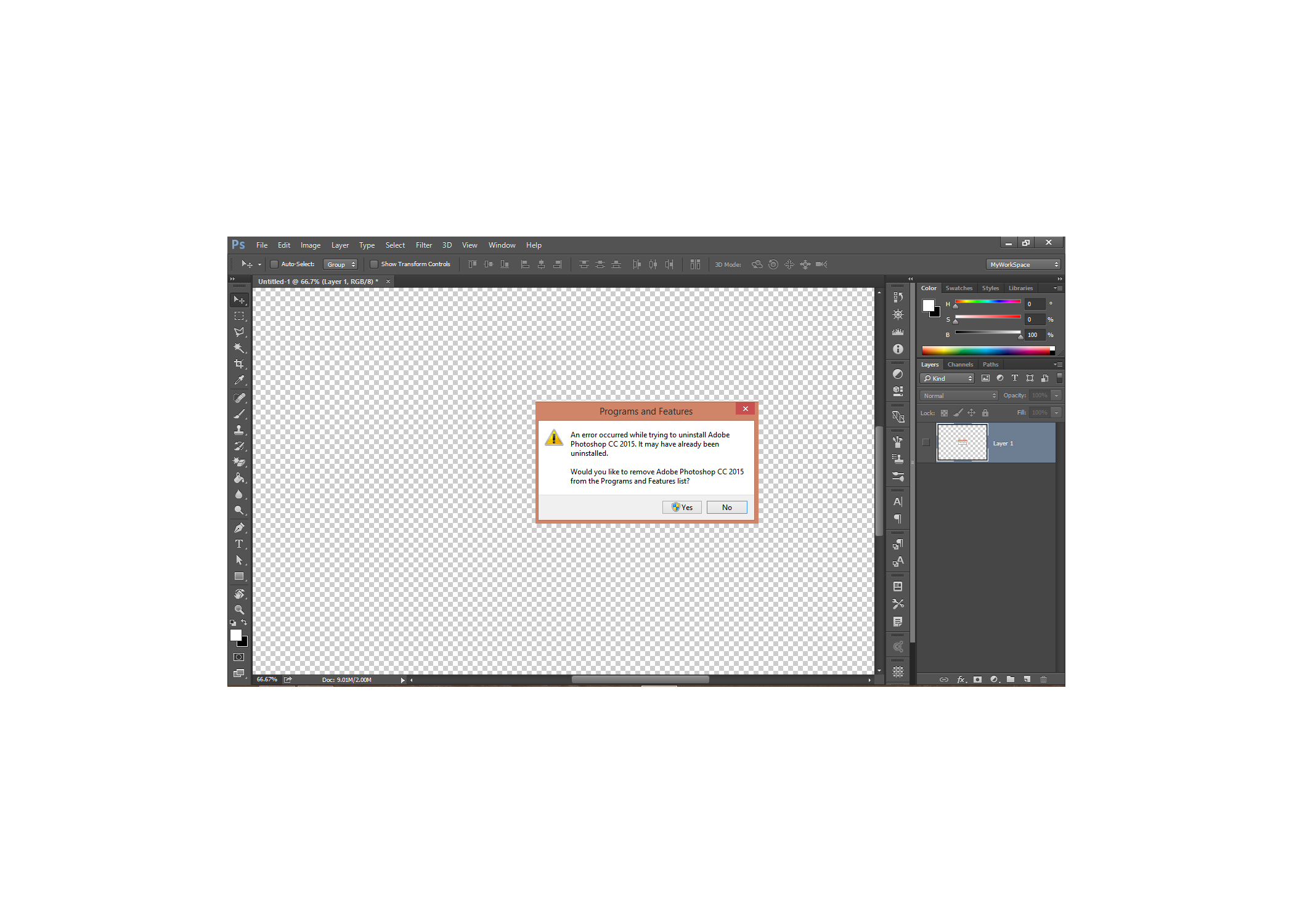 Solved Not Able To Uninstall Photoshop Cc Adobe Support Community