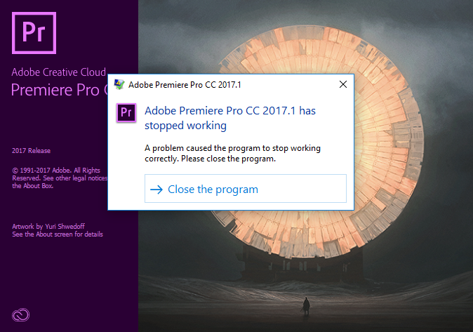 Не работает premier сегодня. Adobe Premiere ошибка. Ошибка Adobe Premiere Pro. Краш Adobe Premiere Pro. Adobe Premiere Pro Windows 10.