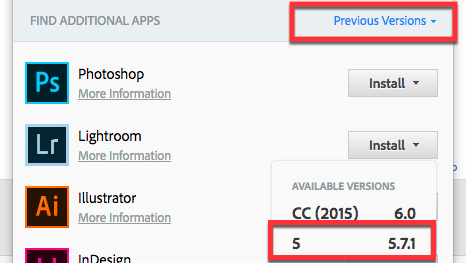 lightroom 5.7.1 vs 6