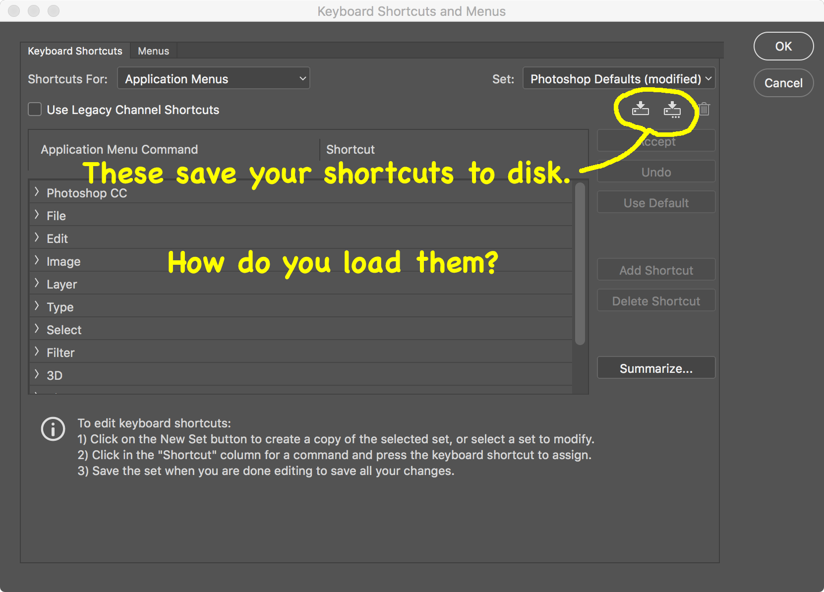 shortcut for photoshop mac