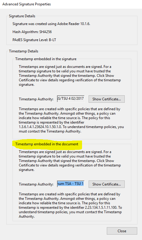 What Is Timestamp Embedded In The Document Adobe Support Community