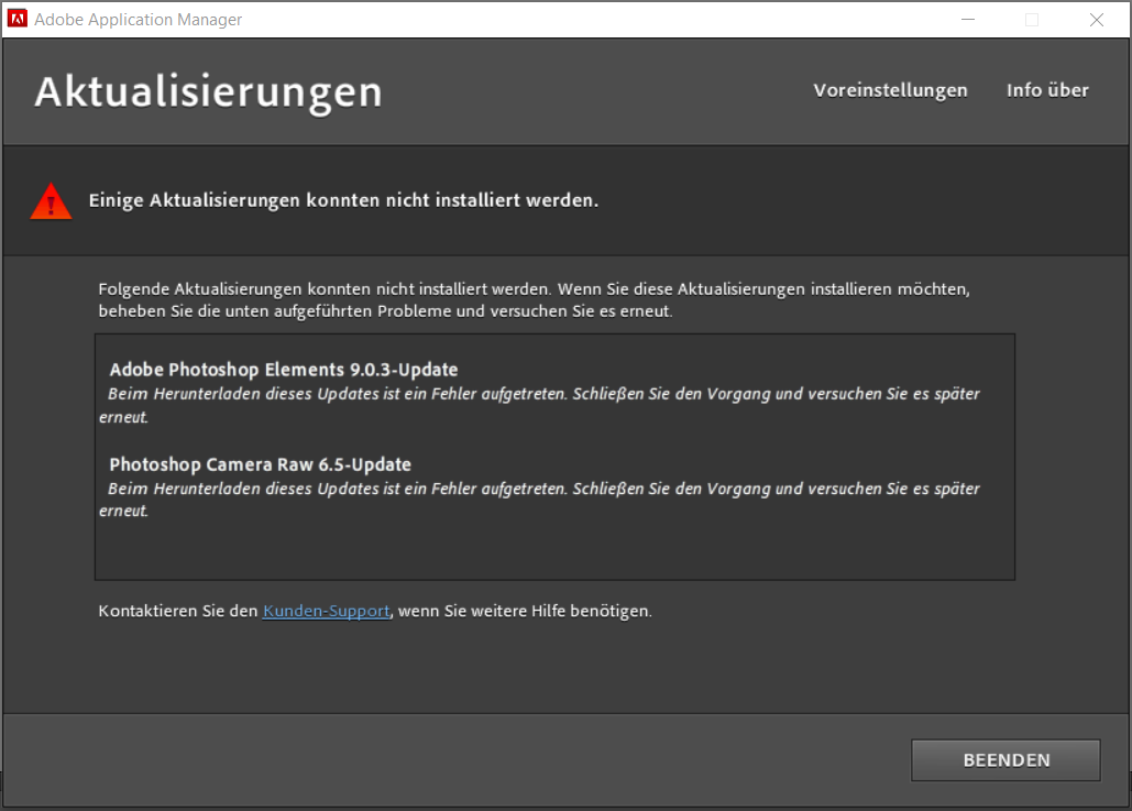 Solved Update Pse 9 0 3 Schlagt Laufend Fehl Adobe Support Community 9232458