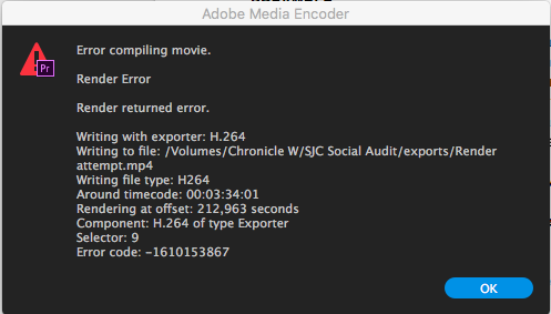 Trouble Exporting With Error Code Adobe Support Community