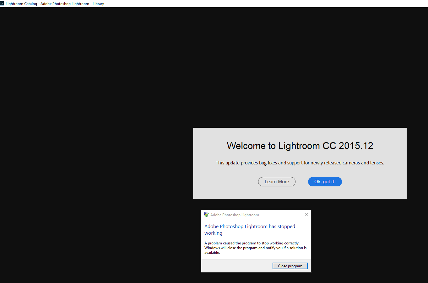 Solved Adobe Lightroom Cc 2015 12 Has Stopped Working