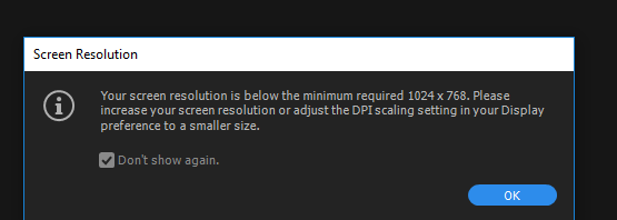 Solved Screen Resolution Error Message Adobe Support Community