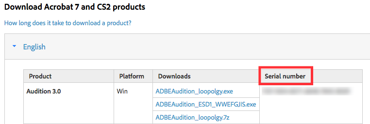 adobe audition 3.0 serial number and username