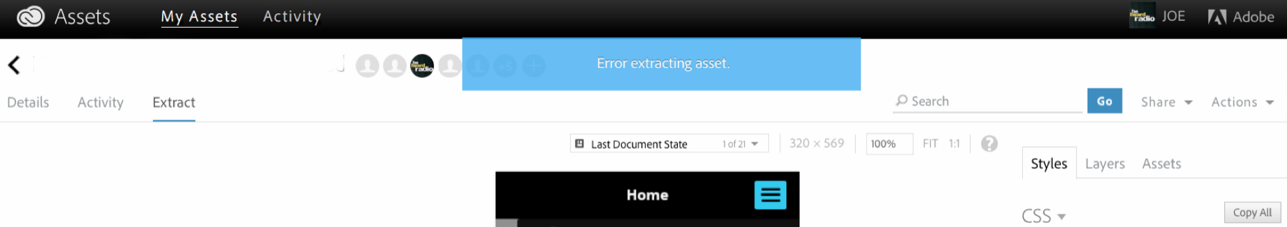 Solved Extracting Assets In Creative Cloud Web Browser Adobe Support Community