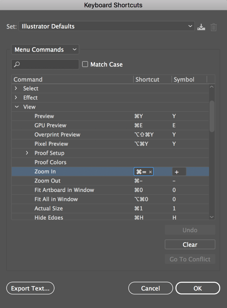 left right zoom premiere key shortcut