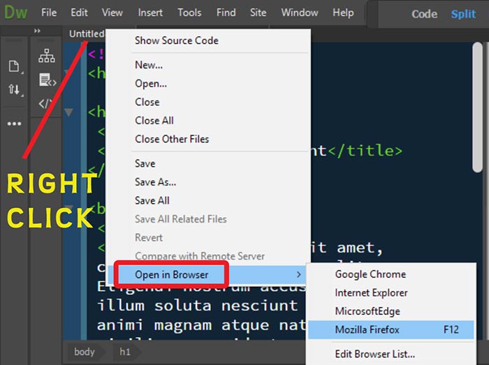 adobe dreamweaver cc preference option in os x