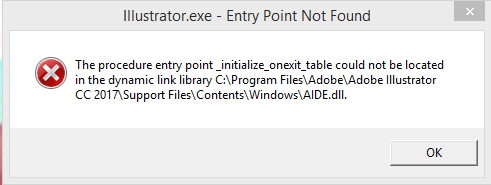 Solved Photoshop Cc 64 Bit Entry Point Not Found Adobe