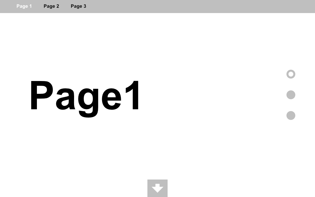 one page website menu