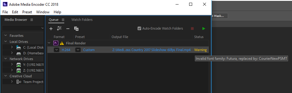 Media Encoder Not Recognizing Synced Fonts Adobe Support Community