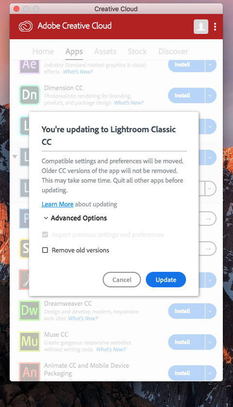 unable to install lightroom 6.12